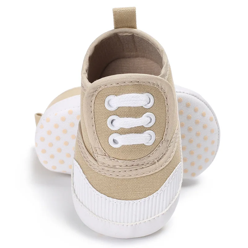 

LANSHITINA Solid Sports Sneakers Canvas Infant Toddler Soft Sole Anti-slip Shoes Newborn Baby Boys Girls First Walkers B104