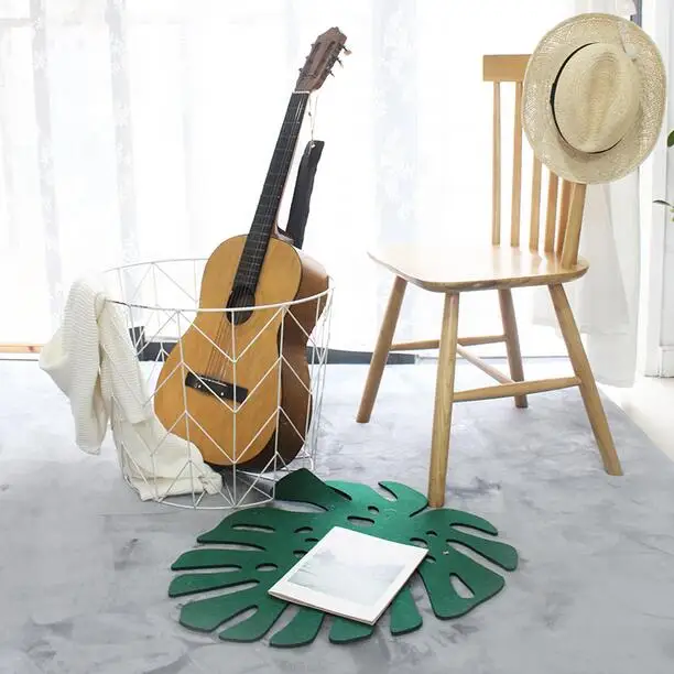green leave design felt mat carpet for living room hallway door pad carpet pad club hotel cafe all match mats bedroom rug in carpet from home garden on