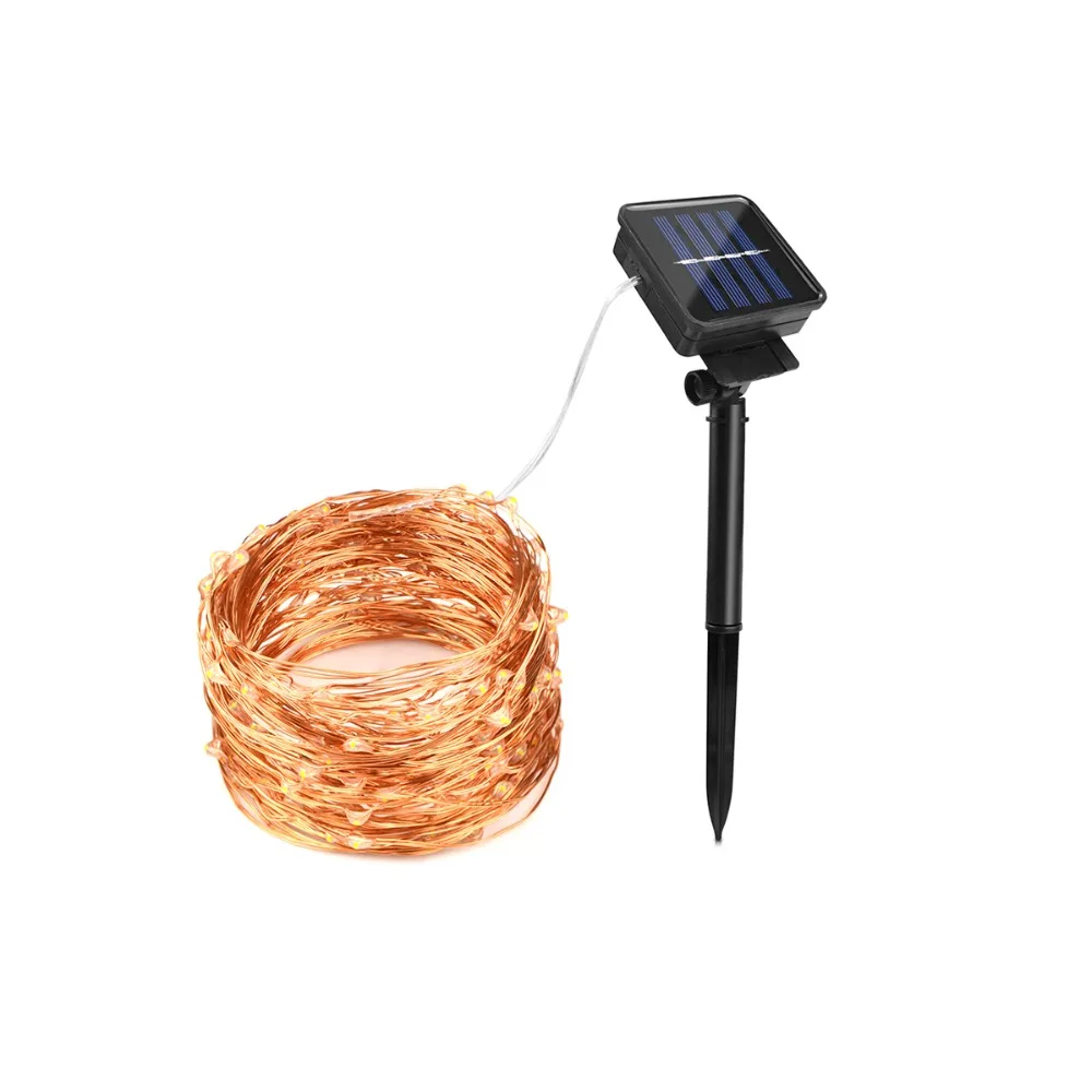 10M 20M Warm White Solar Power Lawn Lamp Outdoor Waterproof LED light String Garden Fence Holiday Wedding Fairy light Decoration