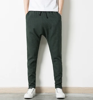 

Hirigin 2019 New Men Slim Fit Casual Long Trousers Fasion Plaid Pencil Pants