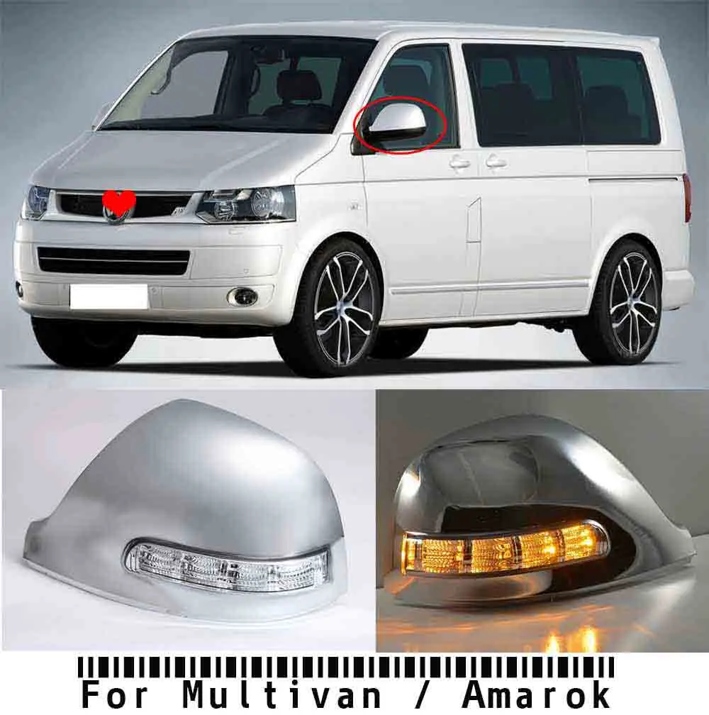 

For Volkswagen Multivan T5 2014+ and Amarok 2010+ LED Rear-view Mirror Lights With Cover, Yellow LED Turn Signals Light Case