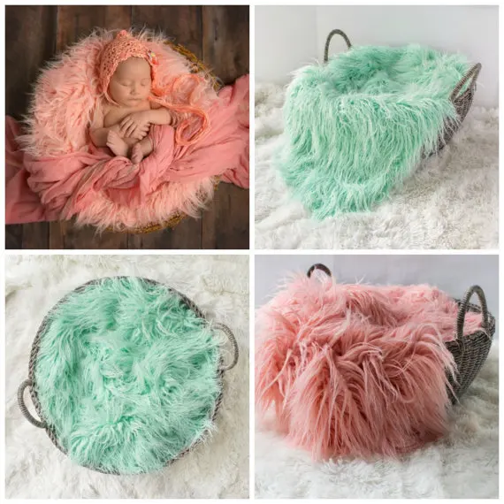 

newborn photography props baby Blanket & Swaddling fotografie achtergronden for infant Hand-woven Fur props Receiving Blankets