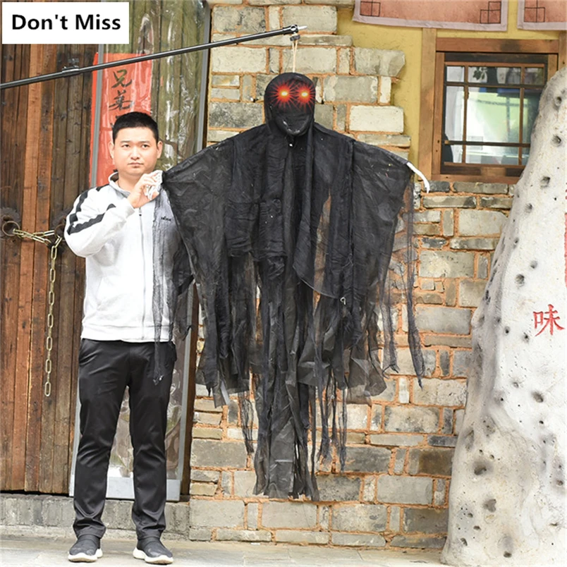 

Scary Halloween Props Bar Haunted House Escape Creepy Halloween Hanging Ghost Grim Reaper Halloween Ghosts Electric Bright eye