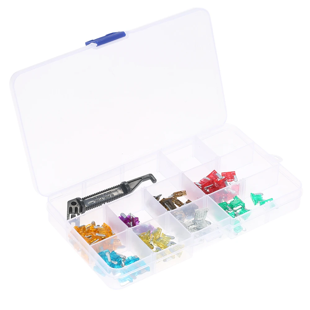 

100PCS Standard Blade Fuse Micro Fuse Assortment Kit with Black Puller for Auto Truck Car Boat SUV Automotive