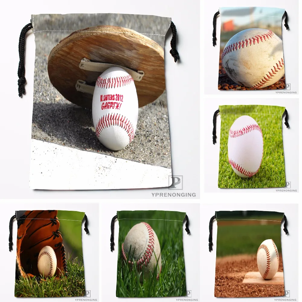 Custom The Baseball Drawstring Bags Travel Storage Mini Pouch Swim Hiking Toy Bag Size 18x22cm 0412