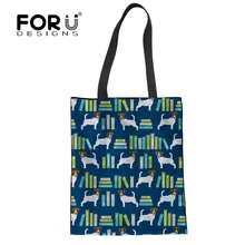 FORUDESIGNS Джек Рассел терьер печатных большой емкости сумки повседневные сумки на плечо для женщин многоразовые сумки для покупок