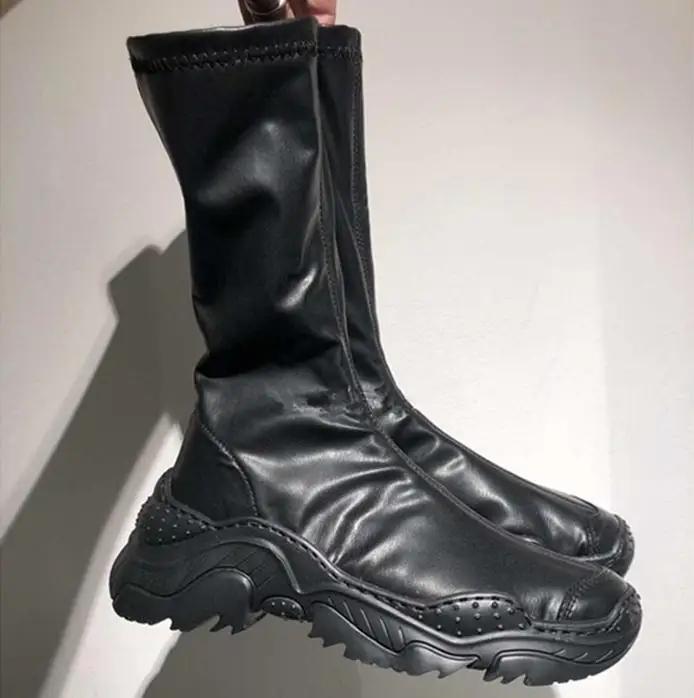 Женские эластичные ботинки женские повседневные носки Bota Feminina обувь на