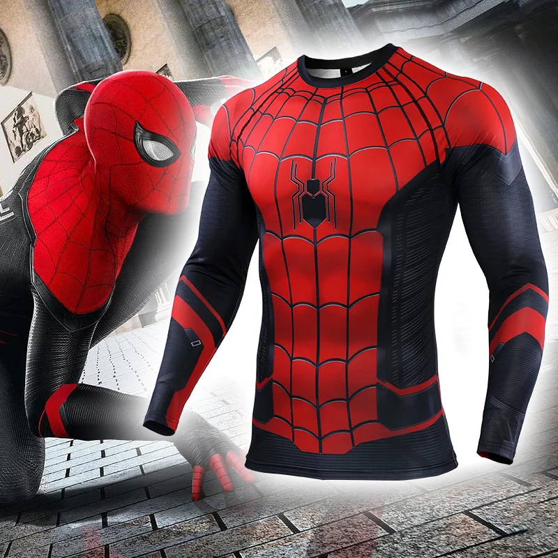 VIP الأزياء سبايدرمان الجوارب hero إكسبيديشن 3D تيشيرت مطبوع المنتقمون الدوري 4 مارفل سوبر hero اللياقة البدنية رياضة طويلة الأكمام للبيع