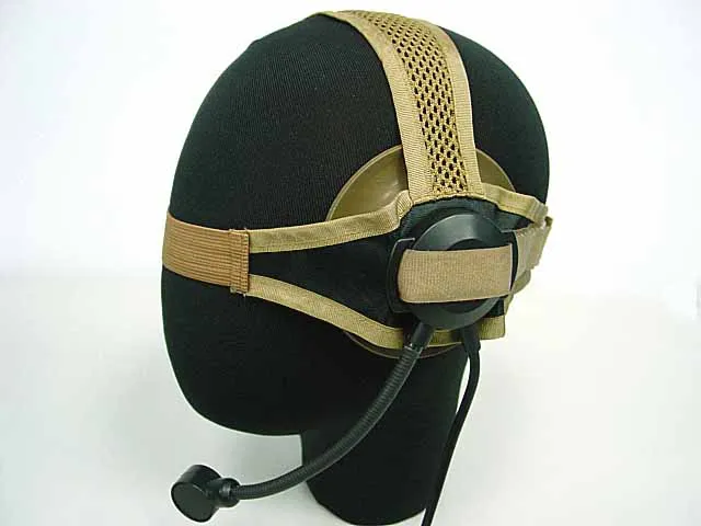 

Airsoft TASC Headset headphone Tan OD f/ ICOM PTT 2 Pin Radio Walkie