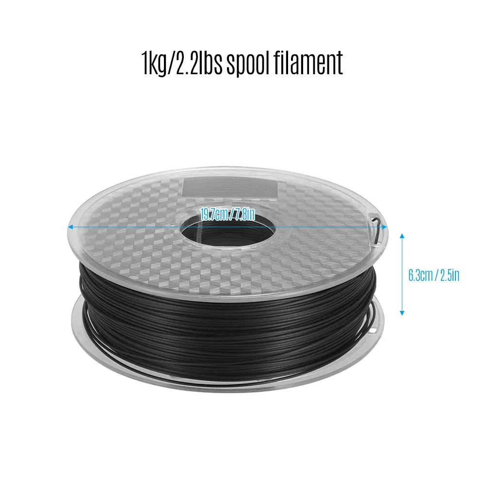 Углеродного волокна PLA нити 1,75 мм 3D-принтеры Синтетическая нить 1кг/2.2lb катушки возможна погрешность+/-0,02 мм низкий запах