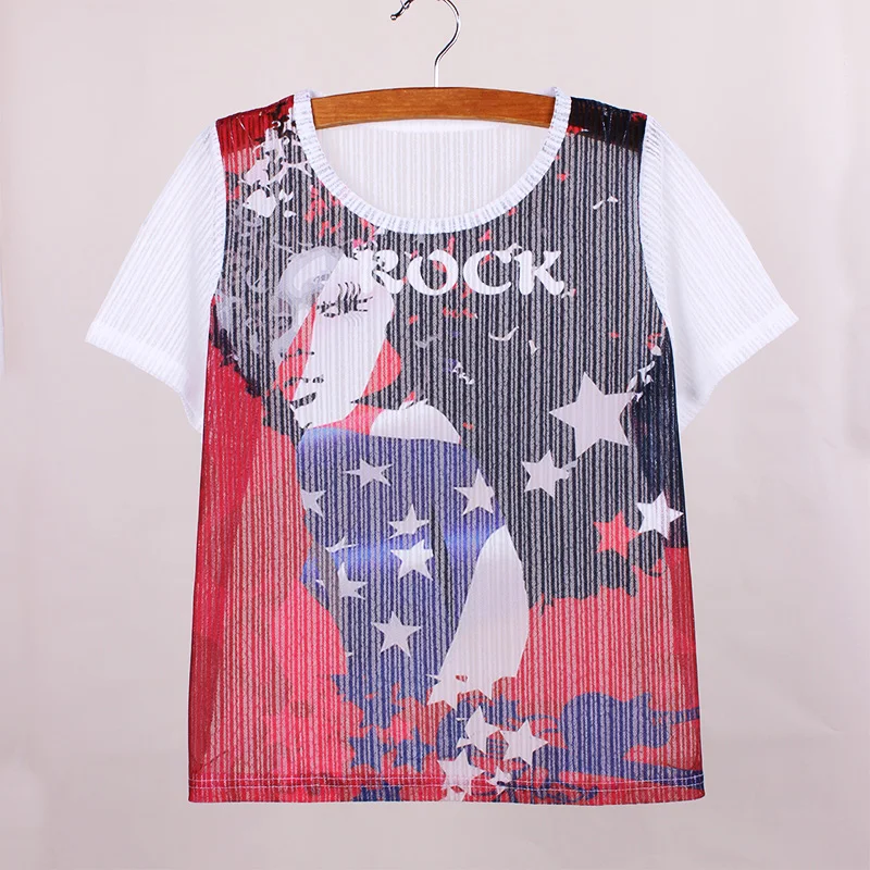 Lowest price t shirt women vogue character print 2016 Western fashion