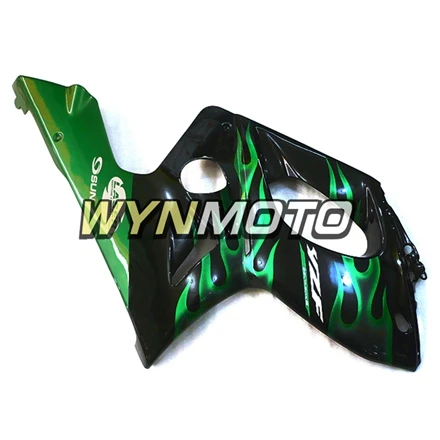 Выполните обтекатели комплект для Yamaha YZF600R Thundercat 1997-2007 97-07 год впрыск АБС пластмасса полный кузова зеленое пламя черное