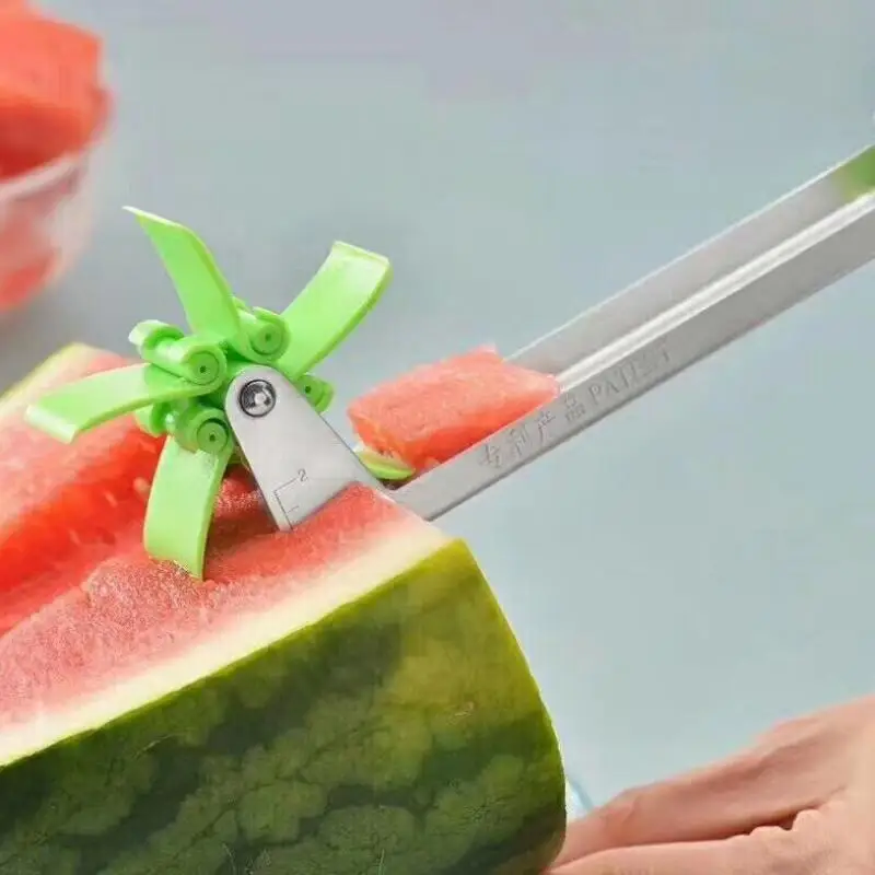 Нож для нарезки дыни в форме ветряной мельницы пластиковый слайсер для нарезки арбуза приспособления для фруктов и овощей LX7437