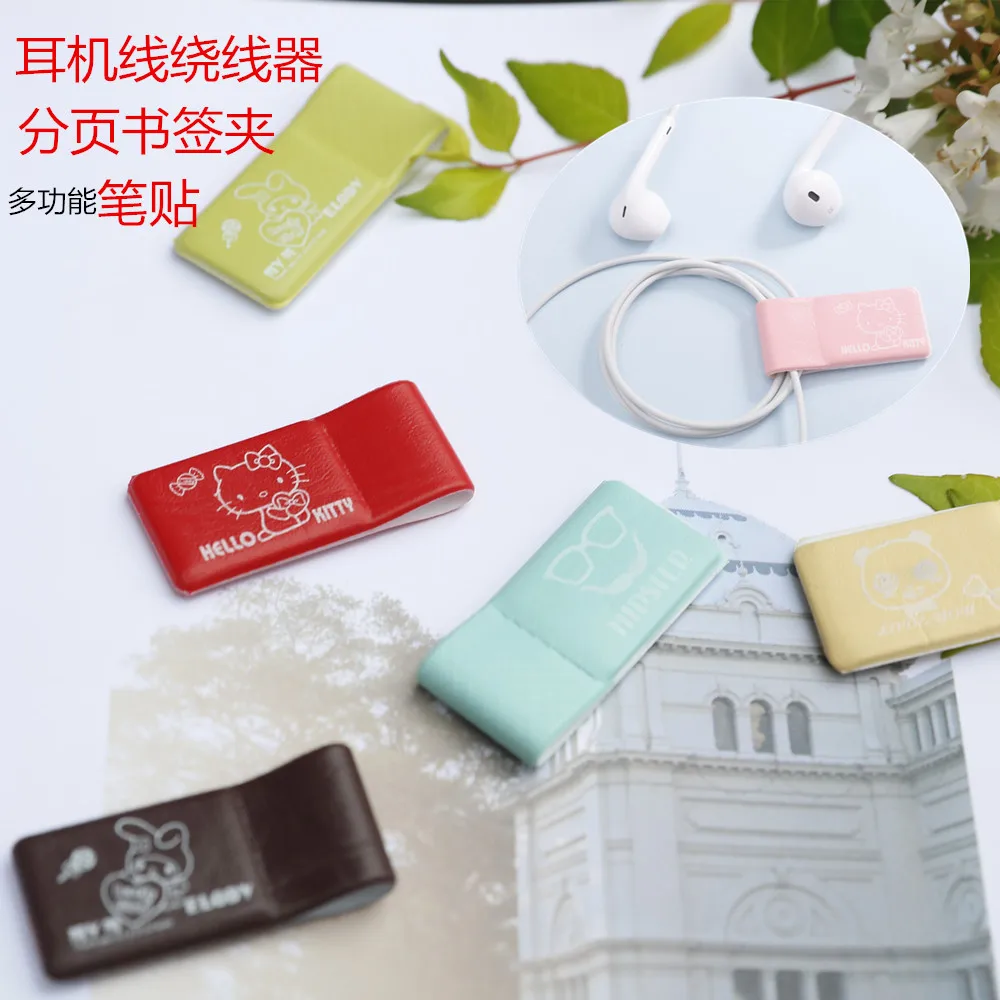 

10Pcs Cute Cartoon Leather magnet Headphone Earphone Cable Wire Organizer Cord Holder USB Charger Cable Winder