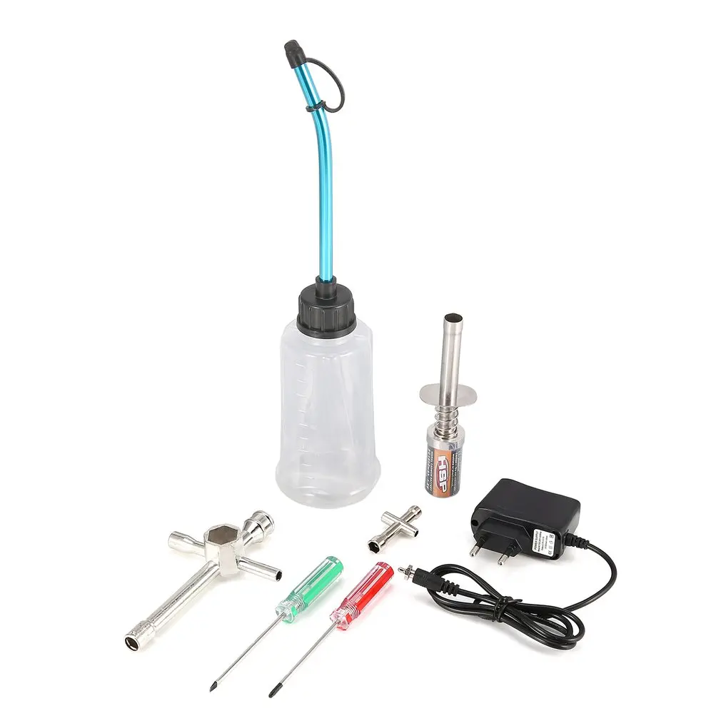 

Nitro Starter Glow Plug Igniter Charger Tools Fuel Bottle Combo Spare Parts for Redcat HSP Nitro Powered 1/8 1/10 RC Car