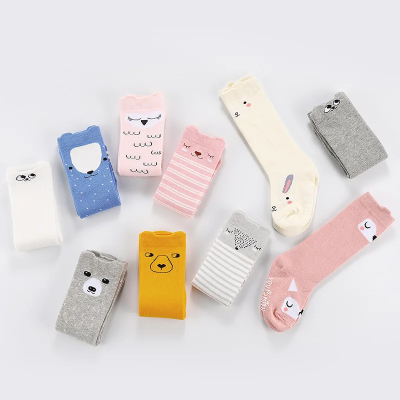 Newborn baby cotton socks baby boy girl non-slip cartoon mid-tube floor socks toddler leg warmers leg warmers girls