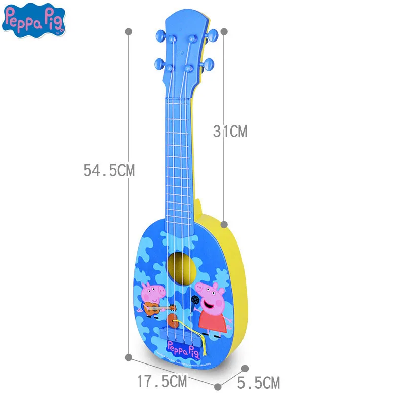 Новые оригинальные Peppa Pig Джордж детские музыкальные инструменты укулеле гитара обучающая игрушка Подарки для детей подарок на день рождения три размера - Цвет: 55cm blue