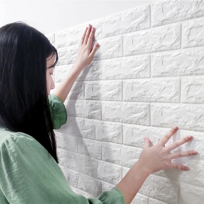 

DIY Self Adhensive 3D Brick Wall Stickers,Living Room Decor Foam Waterproof Wall Covering Wallpaper For TV Background Kids Room