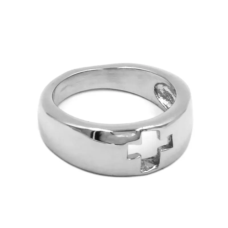 Wholesale Hollow Cross Ring Stainless Steel High Polish Quality Silver color Biker Women Girls 836B | Украшения и аксессуары