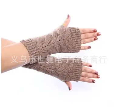 Женские перчатки с закрученными полпальцами, зимние, весенние, вязаные перчатки без пальцев, женские, женские, для девушек, ручные варежки, gants femme