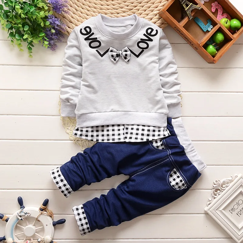 

Bibicola spring autumn baby boys clothes set shirt+pants 2 pieces cotton casual suit children clothing set toddler tracksuit set