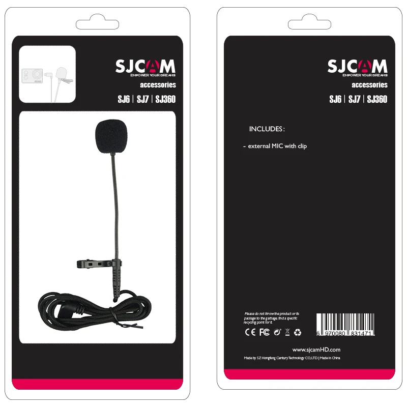 Микрофон+ Автомобильное зарядное устройство+ кронштейн на присоске для Sjcam Sj6 Legend Sj7 Star Sj360 держатель для спортивной экшн-камеры аксессуары