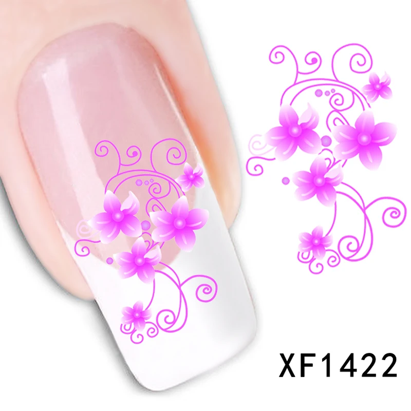 Полный набор стикеров для ногтей наклейки дизайна с цветком красоты полустикер