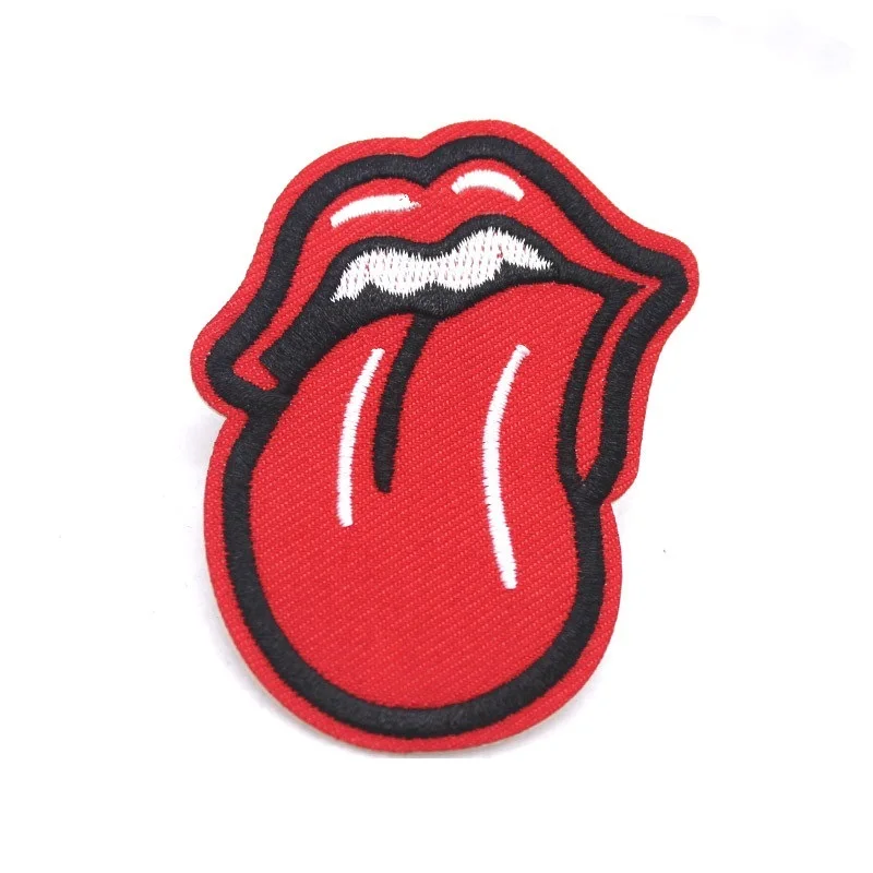

Embroidery Cartoon computer sew on stickers children clothes patches iron on cloth decoration red tongue patches