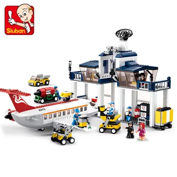 

Lu Ban Assembling Building Block 0373 Aviation World Series Civil Aviation Repair Base Airport Building Block