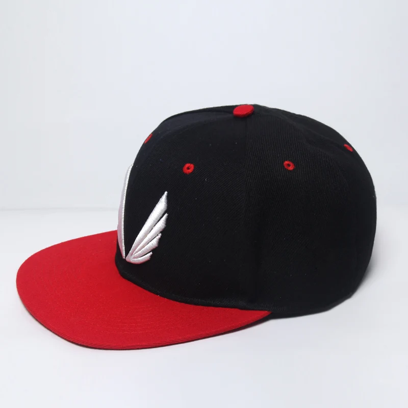 red and black hat