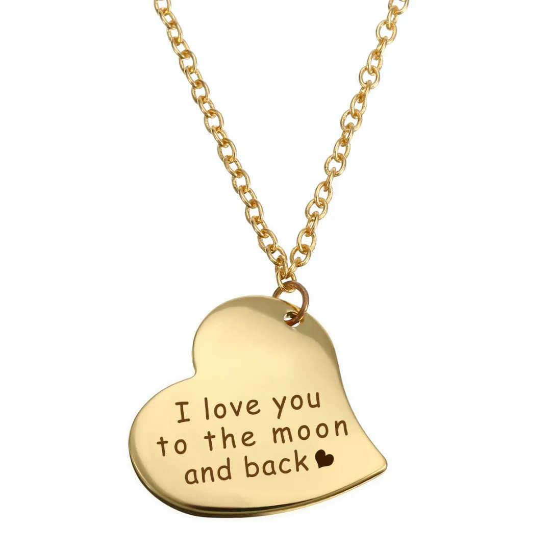 Unisex Statement Personalized Necklace Engrave Name Date ID Heart Pedant Necklace Silver Chain Charm Wedding Jewelry Gift