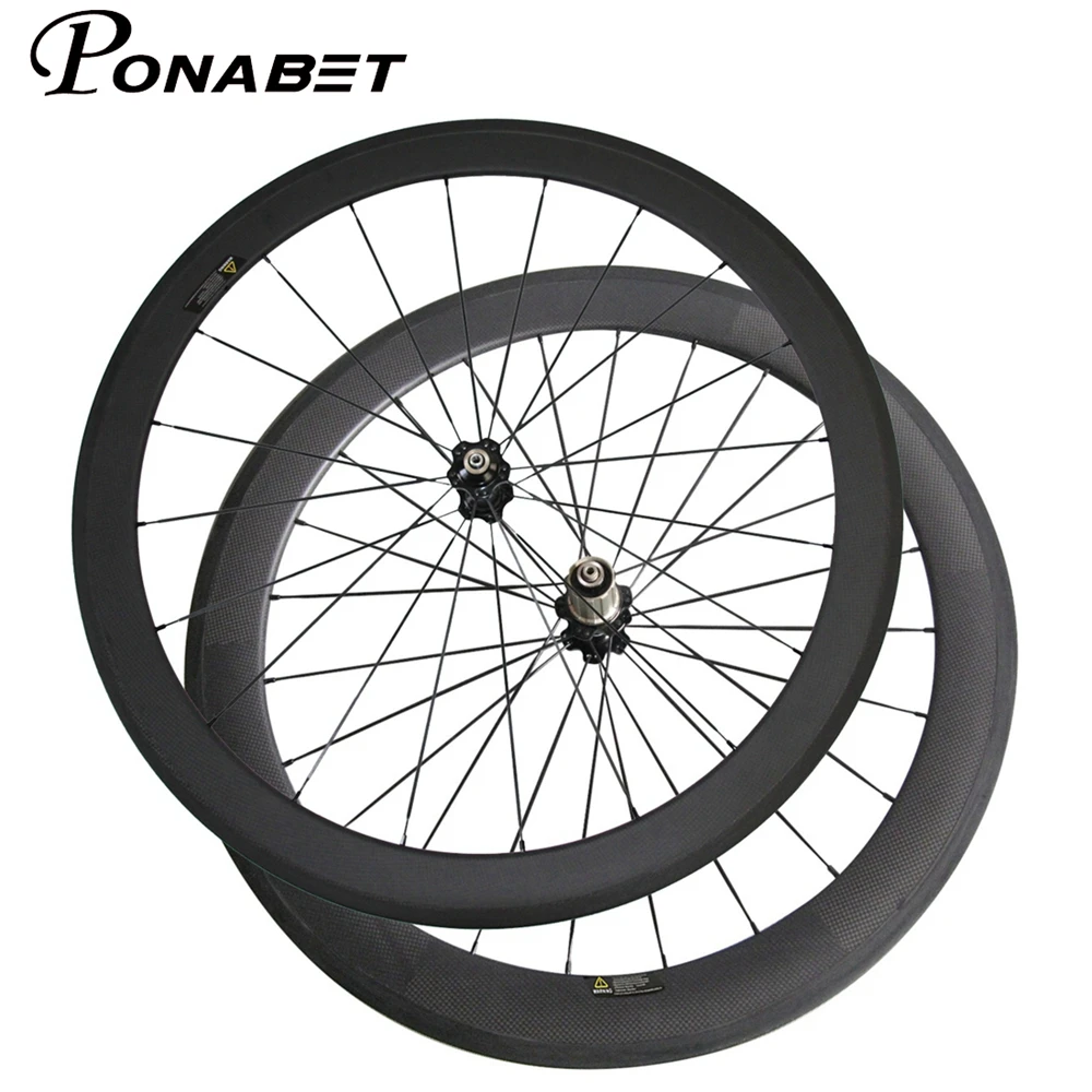 Clearance PONABET 700C 23mm full carbon wheelset 50mm front and 60mm rear tubular bicycle carbon road wheels china 2