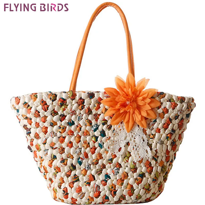 

FLYING BIRDS! 2016 beach bag women handbags Bohemian women straw bag summer style handbag bolsas women's travel bags LS8881fb