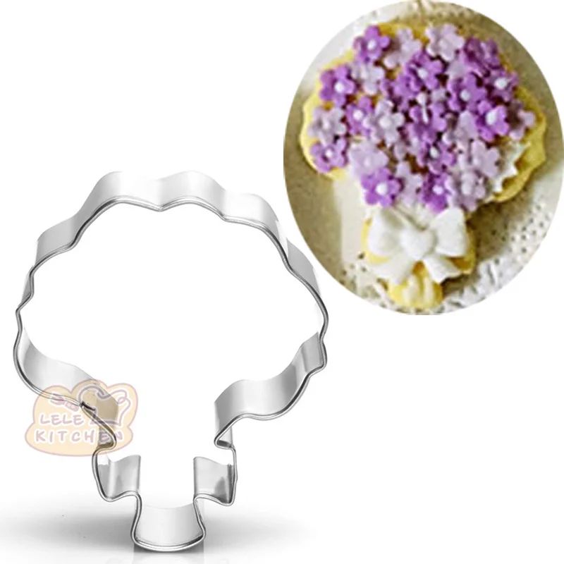 

1pcs flower bouquet metal cookie cutters bread mold fondant cake decorating tools cortantes galletas Handmade Valentine gift