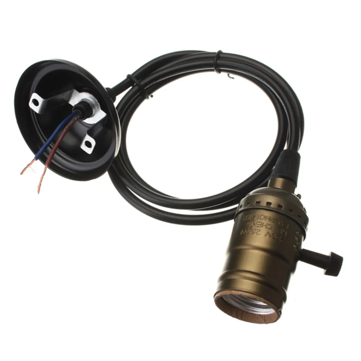 E26 E27 4 цвета лампа база Винтаж Ретро Эдисона лампа база держатель подвесной светильник лампа винтовой разъем с выключателем 110 В/220 В - Цвет: brass switch