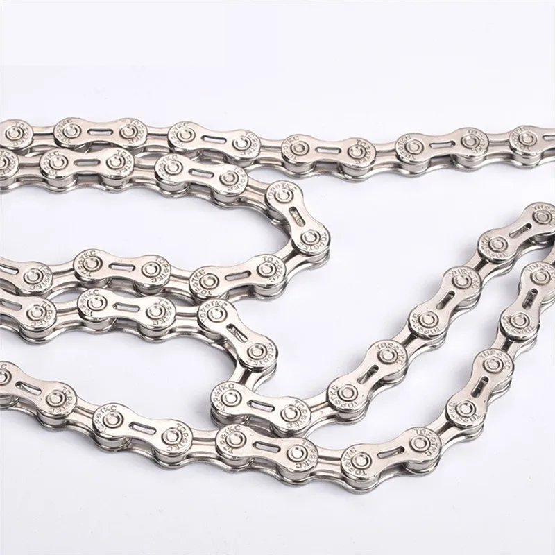 Cadena de transmisión de bicicleta de montaña cadena de 10-velocidades 116 anillos de cadena de plata plantada hueco Ultra-luz cadena para Variable velocidad