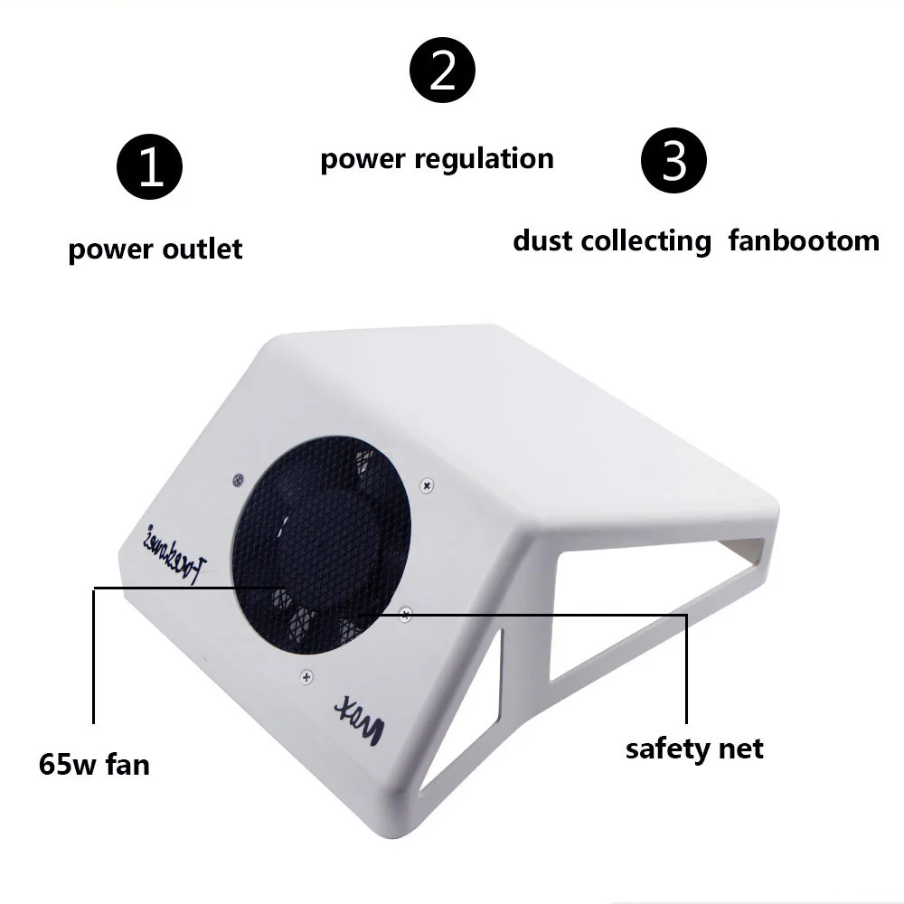 Cena 65W silne zasysanie próżniowe Nail Art sprzęt regulowana prędkość paznokci ssania kanał kolektor wentylator odkurzacz narzędzie do manicure