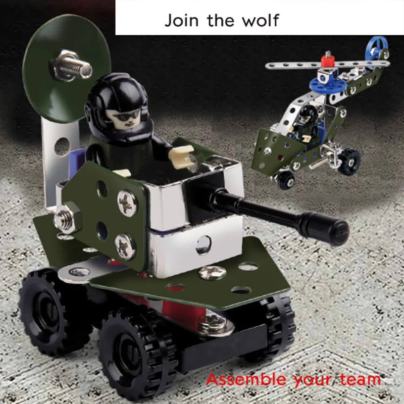 Меаллическая сборка и разборная модель военный сплав самолет война волк команда гайка Игровой набор для детей мальчиков детей