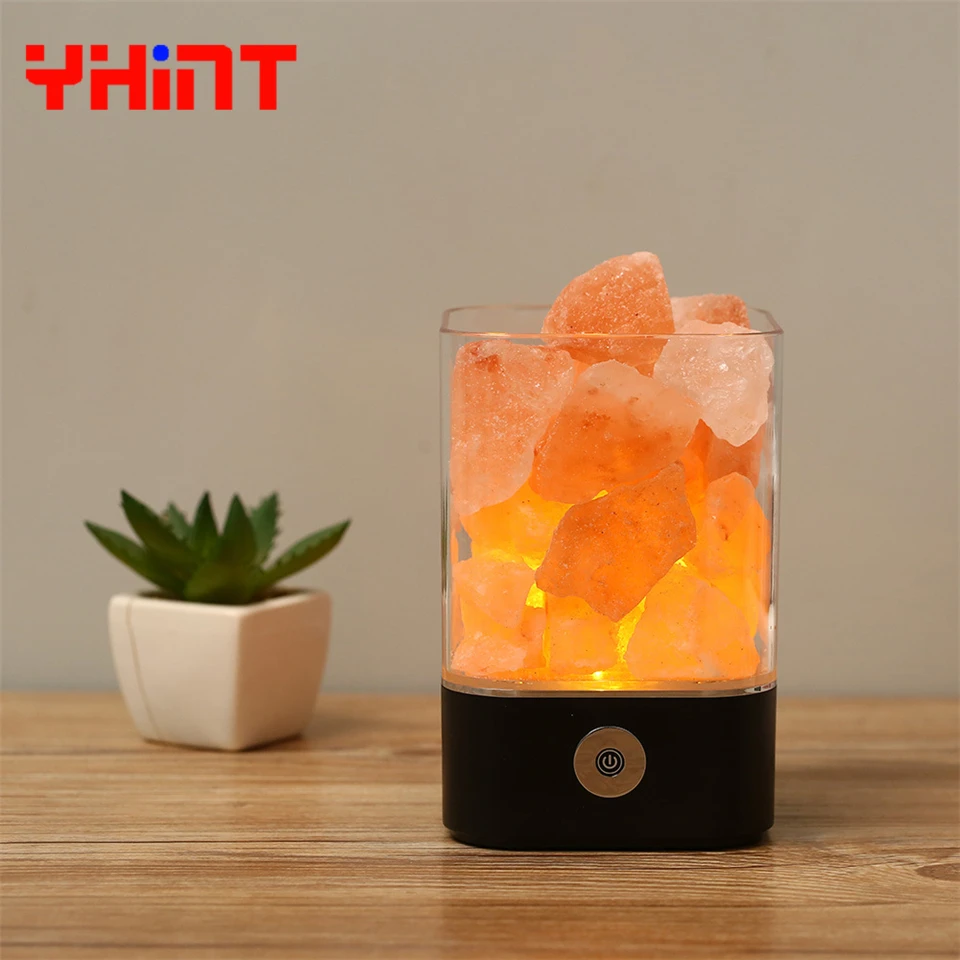 Luminaria USB кристалл лава лампа натуральная ГИМАЛАЙСКАЯ СОЛЬ светодиодный ночник