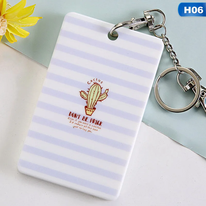 

Small Fresh Double-faced Transparent Bell Card Case Bus Certificate Korea Creative Cute Cartoon Rice Card Holder Fashion Card