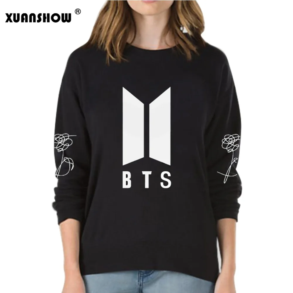 XUANSHOW 2019 New BTS Bangtan Boys Kpop Album Love Yourself Answer Fans Clothing Casual Letters Printed Pullover Tops