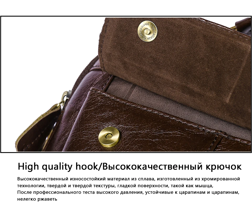 Cowhide Genuine Leather Messenger Bag Men Oil Leather Men's Shoulder Crossbody Bags Male Zipper Handbags Satchels 8320 (20)