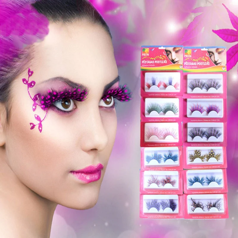 

Personality Color Exaggerated False EyelasheHalloween Flirtatious Simulation Eyelashes S Makeup Dance Party Props