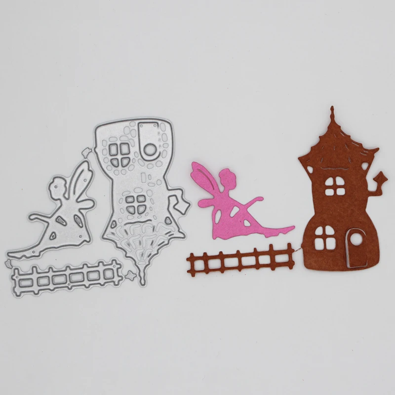 

Fairy and house Metal Cutting Dies Embossing Craft DIY Scrapbooking paper cards stencil 68*60 mm