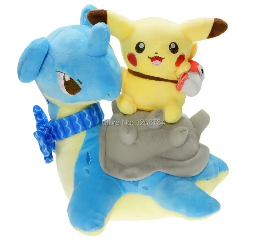 pikachu riding lapras plush