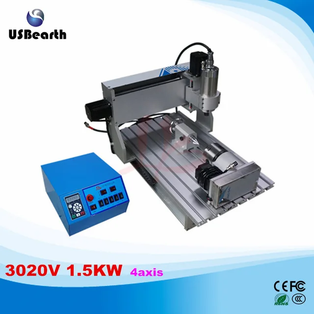 

Europe tax free 1500w 4 aixs CNC Router Engraver Cutting Machine 3020 for wood working, hobby