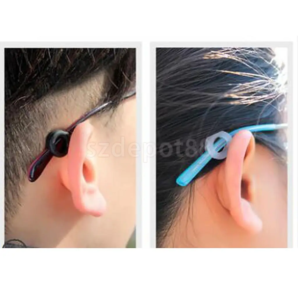 10 Pairs Anti Slip Silicone Ear Hooks Tips Holder for Eyeglass Sunglasses