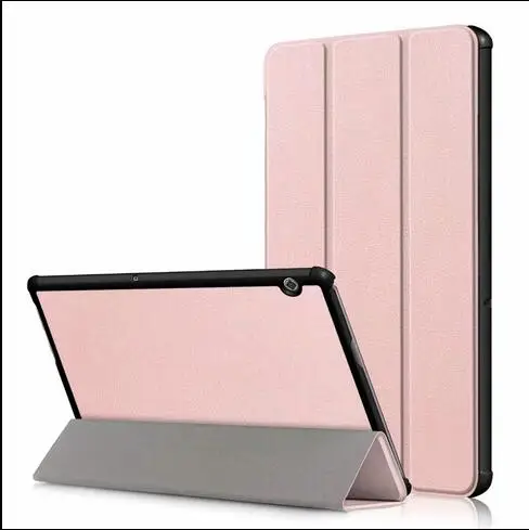 Чехол для huawei mediapad T5 10 AGS2-W09/L09/L03/W19 10,0 дюймов PU магнит Подставка для планшета для huawei mediapad T5 10 крышка+ подставка для ручек - Цвет: Золотой