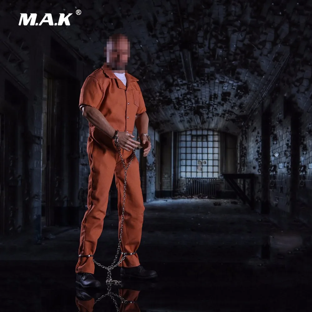 

1/6 Scale Fast and Furious Luke Hobbs Male Prisoner Clothing Set for 12 Inches Body Figure Accessory
