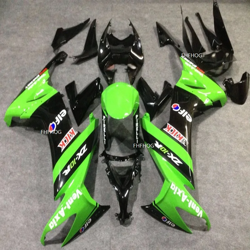 Мотоцикл корпус подходит для Kawasaki Ninja ZX10R 08-10 2008 2009 2010 зеленый/черный ZX-10R набор для придания обтекаемой формы ZX10R 2008-2010